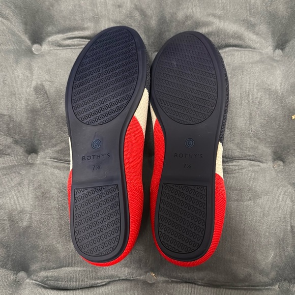 Rothy’s navy, red, and white loafers. - Picture 3 of 5